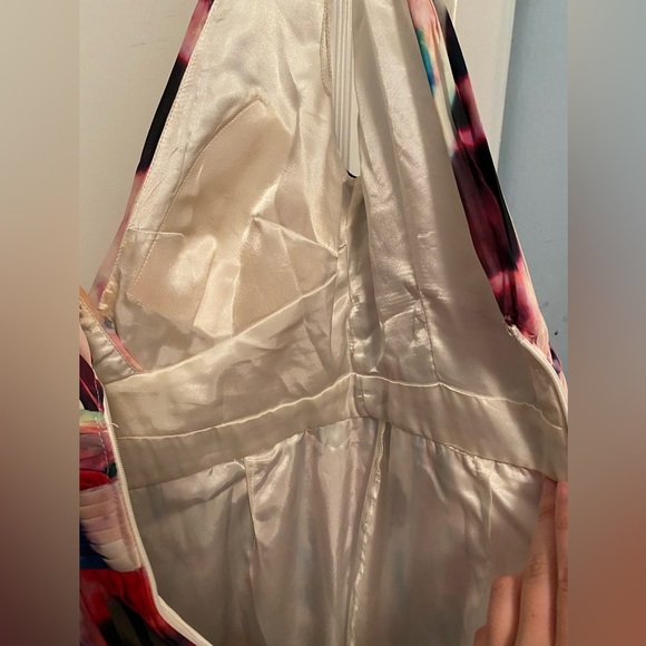 Aidan Mattox Tie Dye VNeck Pleated Dress - Picture 9 of 15